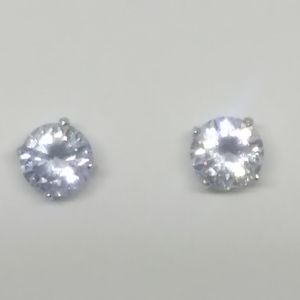 925 Sterling Clear White CZ Post Stud Earrings